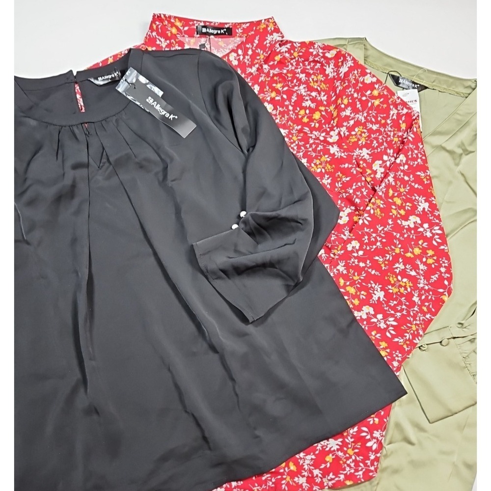 Allegra K Women's Long Sleeve Blouses - Size Large - Lot of 3 - NWT